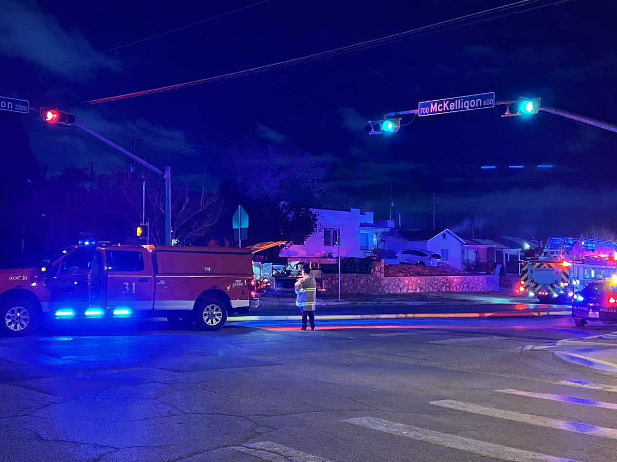 El Paso firefighters are working to put out a fire at a home on N. Stanton right in front of Mesita Elementary School. 