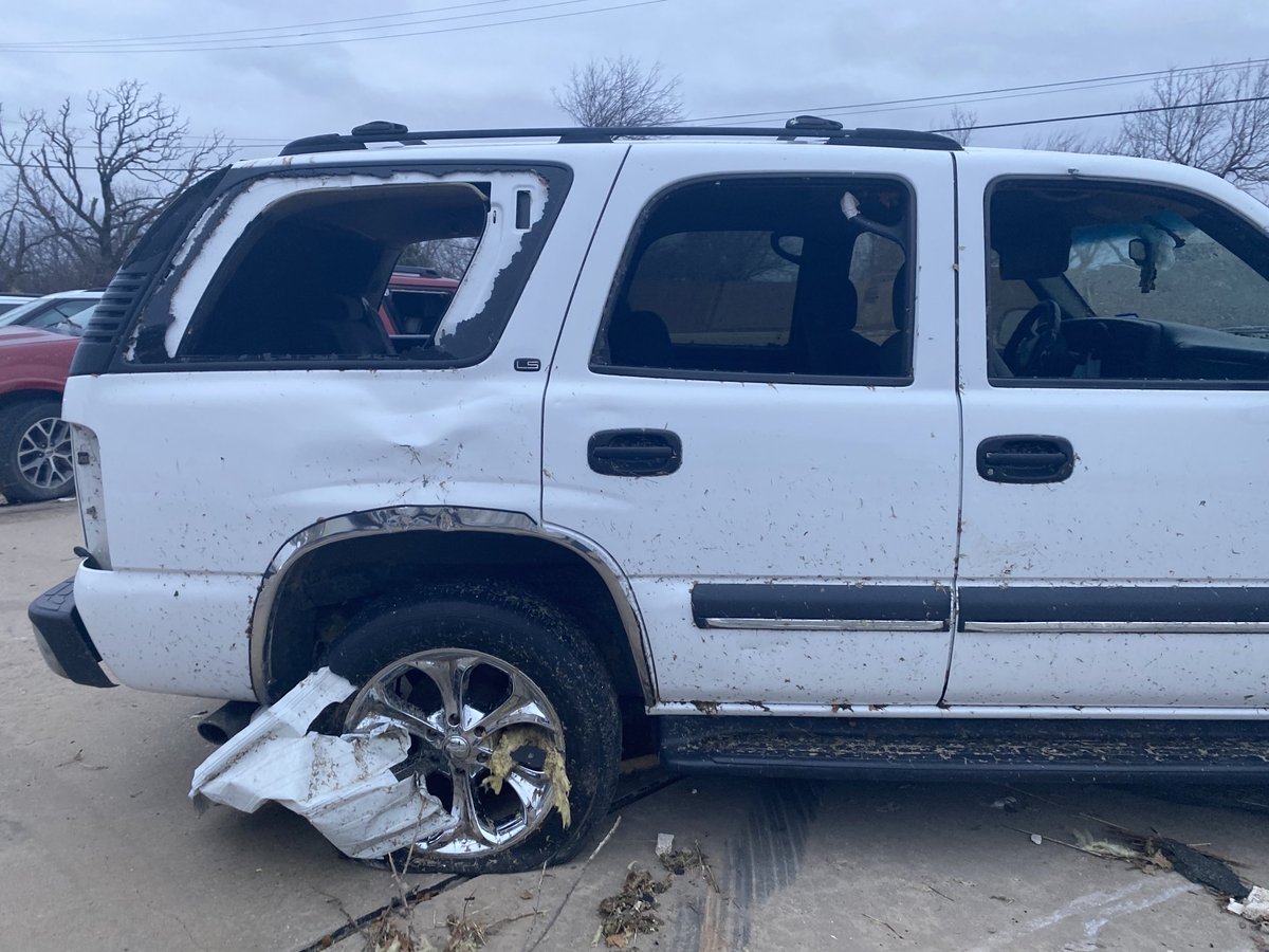 The suspected tornado that tore through Jacksboro yesterday picked up cars like they were toys, smashing them into each other, throwing them across the parking lot and, in some cases, flipping them over completely