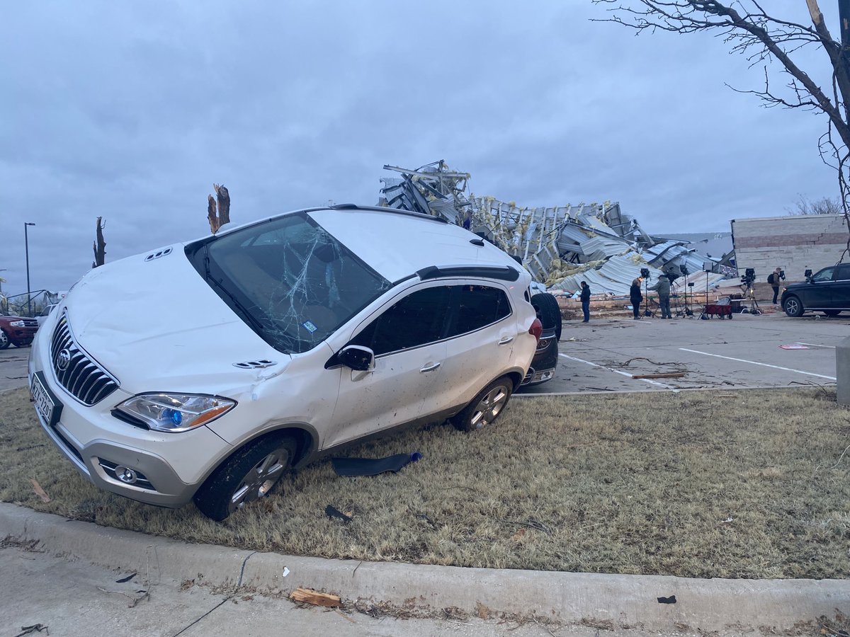 The suspected tornado that tore through Jacksboro yesterday picked up cars like they were toys, smashing them into each other, throwing them across the parking lot and, in some cases, flipping them over completely