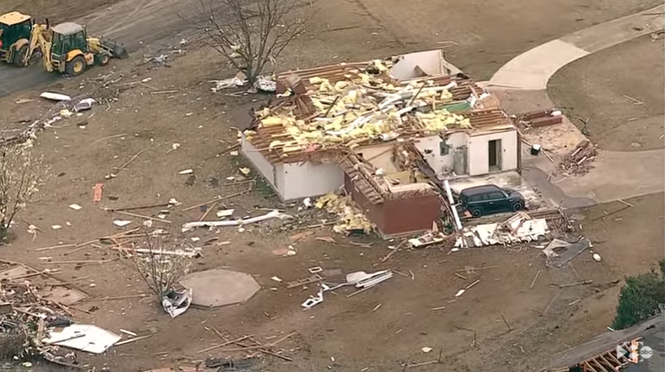 Here's an aerial look at the damage in Jacksboro after a radar-confirmed tornado hit the town yesterday. Fortunately, no severe injuries were reported.   