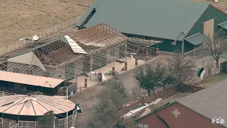 Here's an aerial look at the damage in Jacksboro after a radar-confirmed tornado hit the town yesterday. Fortunately, no severe injuries were reported.   