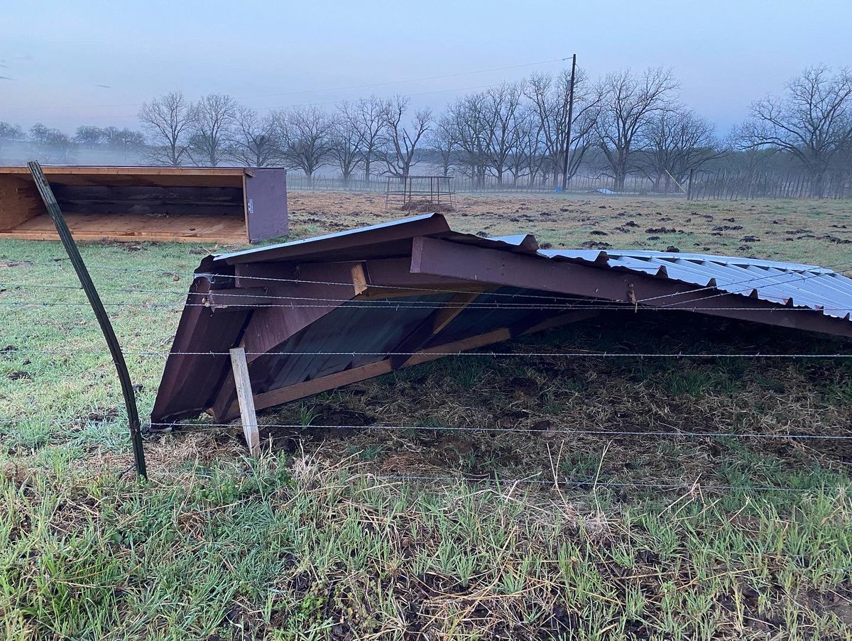 Tornado damage East of Kingsbury. No damage reported. 