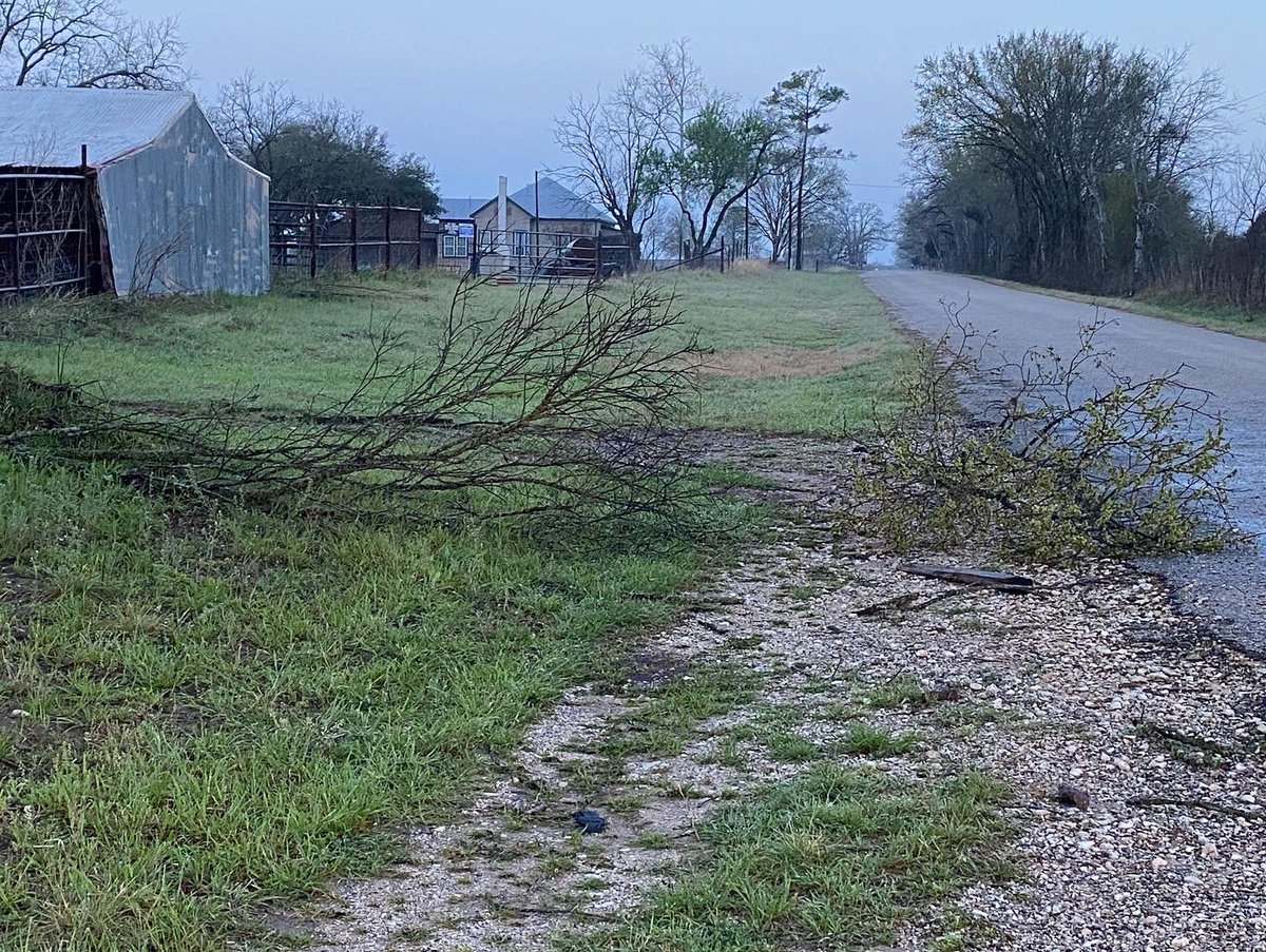 Tornado damage East of Kingsbury. No damage reported. 