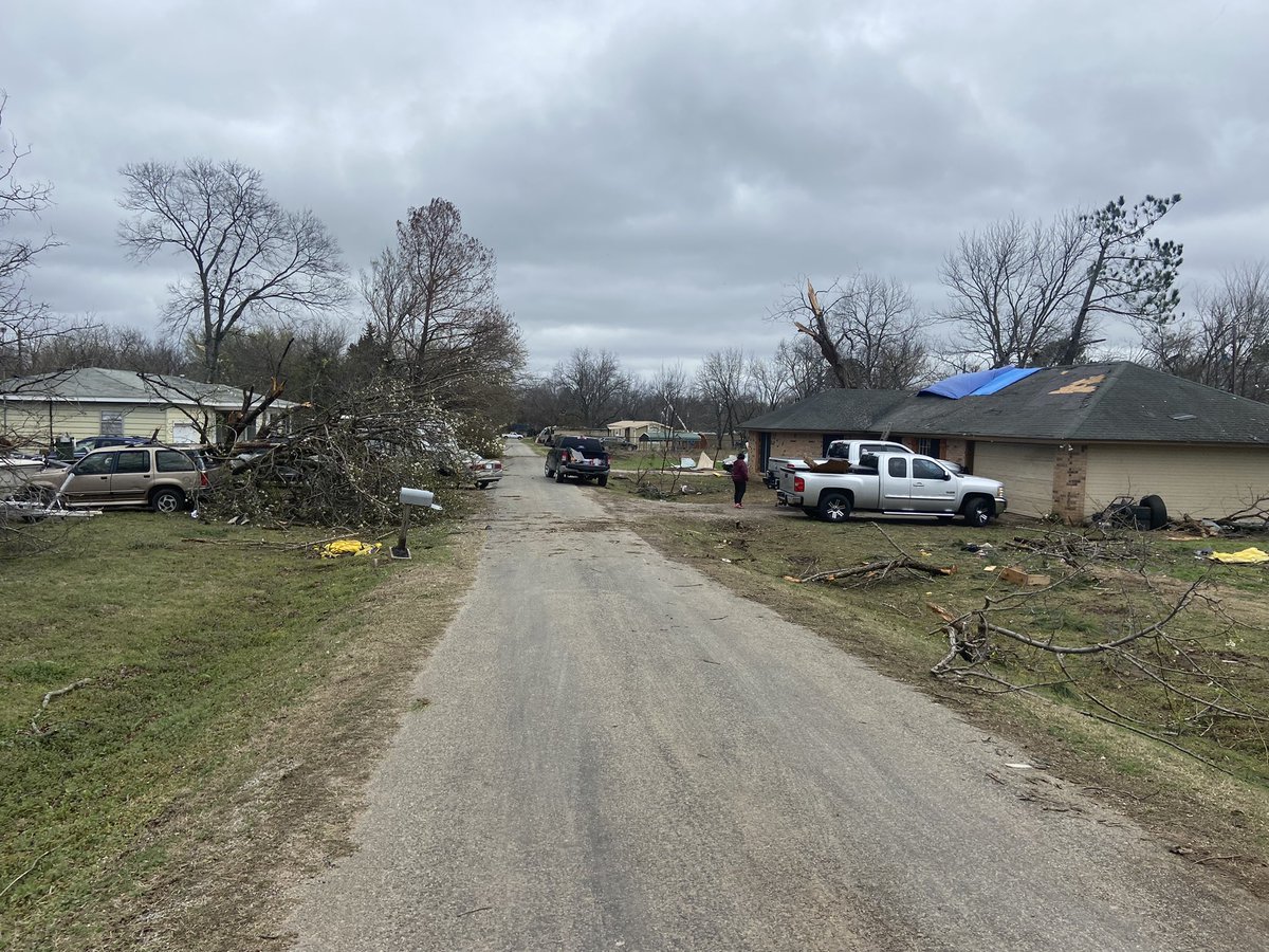 Sherwood Shores, Texas in Grayson County. Multiple streets in this neighborhood look like this