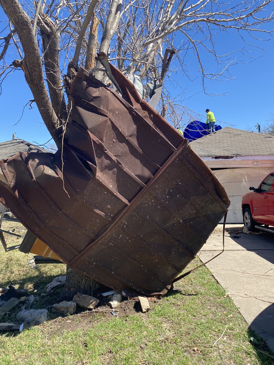 Round Rock where homeowners in Greenlawn Place are cleaning up after tornadoes ripped through their neighborhood Monday. One homeowner tells he hardly remembers anything from last night and today the reality is sinking in