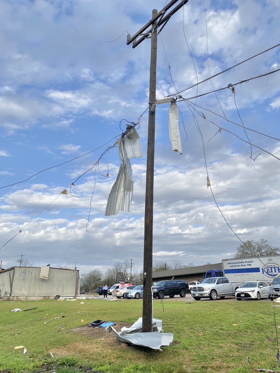 Pictures of the severe damage in Madisonville after a reported tornado touched down last night