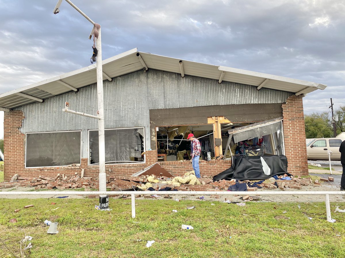 Pictures of the severe damage in Madisonville after a reported tornado touched down last night