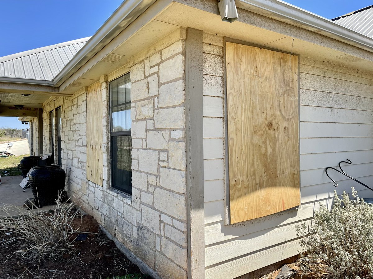 This is the window where the Elgin homeowner propped his phone to capture the tornado video. He lost half his roof, half his windows, 6 outbuildings, 2 chicken coops and a horse stable