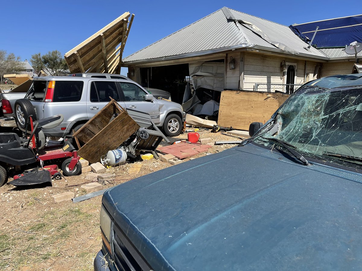 This is the window where the Elgin homeowner propped his phone to capture the tornado video. He lost half his roof, half his windows, 6 outbuildings, 2 chicken coops and a horse stable