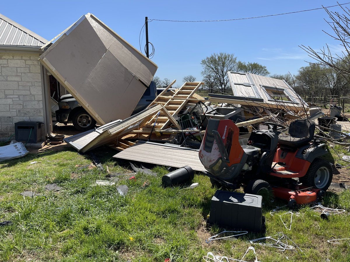 This is the window where the Elgin homeowner propped his phone to capture the tornado video. He lost half his roof, half his windows, 6 outbuildings, 2 chicken coops and a horse stable