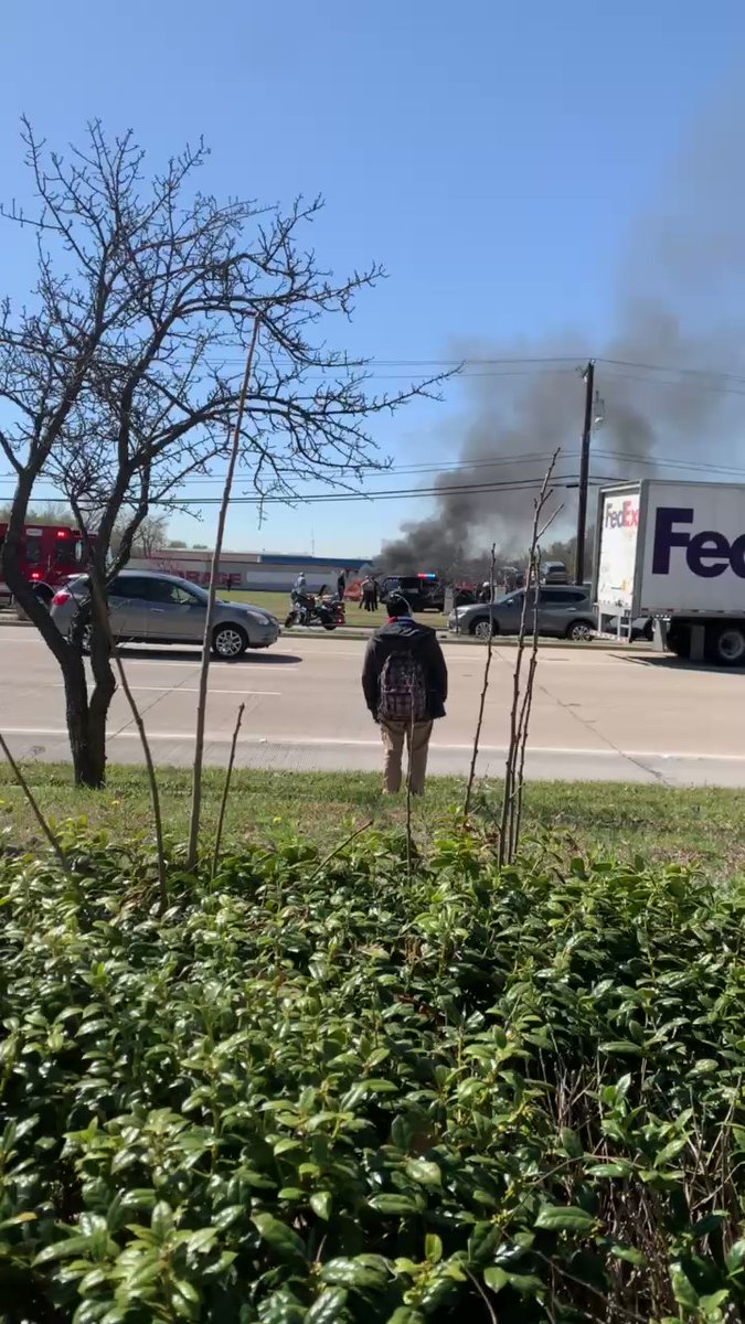 Additional bystander video from scene of helicopter crash with fire in Rowlett, TX, within the last hour and ah half