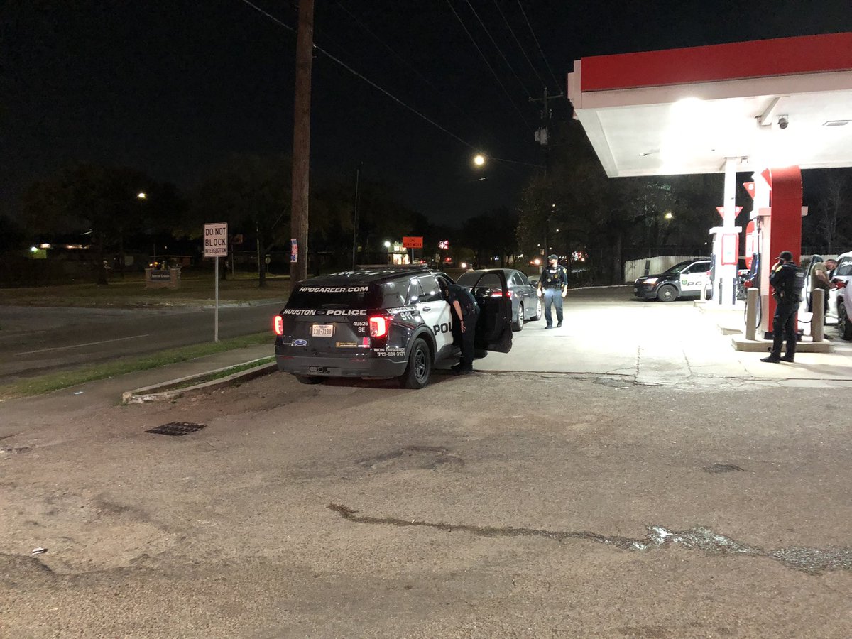 Houston Police:Safe Houston, Southeast and Clear Lake officers are at related scenes 7600 Scott and 1400 Redford. Adult male advised he was at 1400 Redford when he was shot in the leg. Friend drove him to 7600 Scott where they flagged down Safe Houston officers. Male is expected to survive