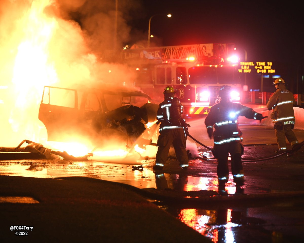 Overnight an SUV crashes into a tree along Dallas Parkway near Frankford Rd. The vehicle burst into flames killing the driver. 