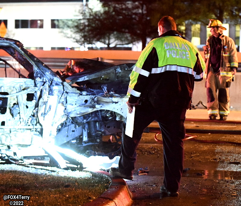 Overnight an SUV crashes into a tree along Dallas Parkway near Frankford Rd. The vehicle burst into flames killing the driver. 