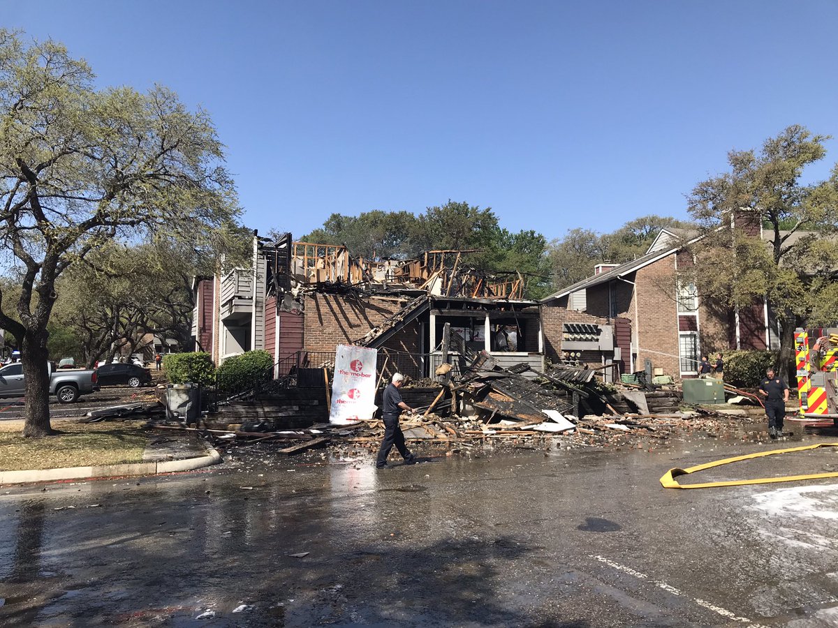 San Antonio Fire Department on the scene of a fire for a possible arson at the Silver Oak Apartments near Ingram Mall. Officials on the scene said the building is a total loss