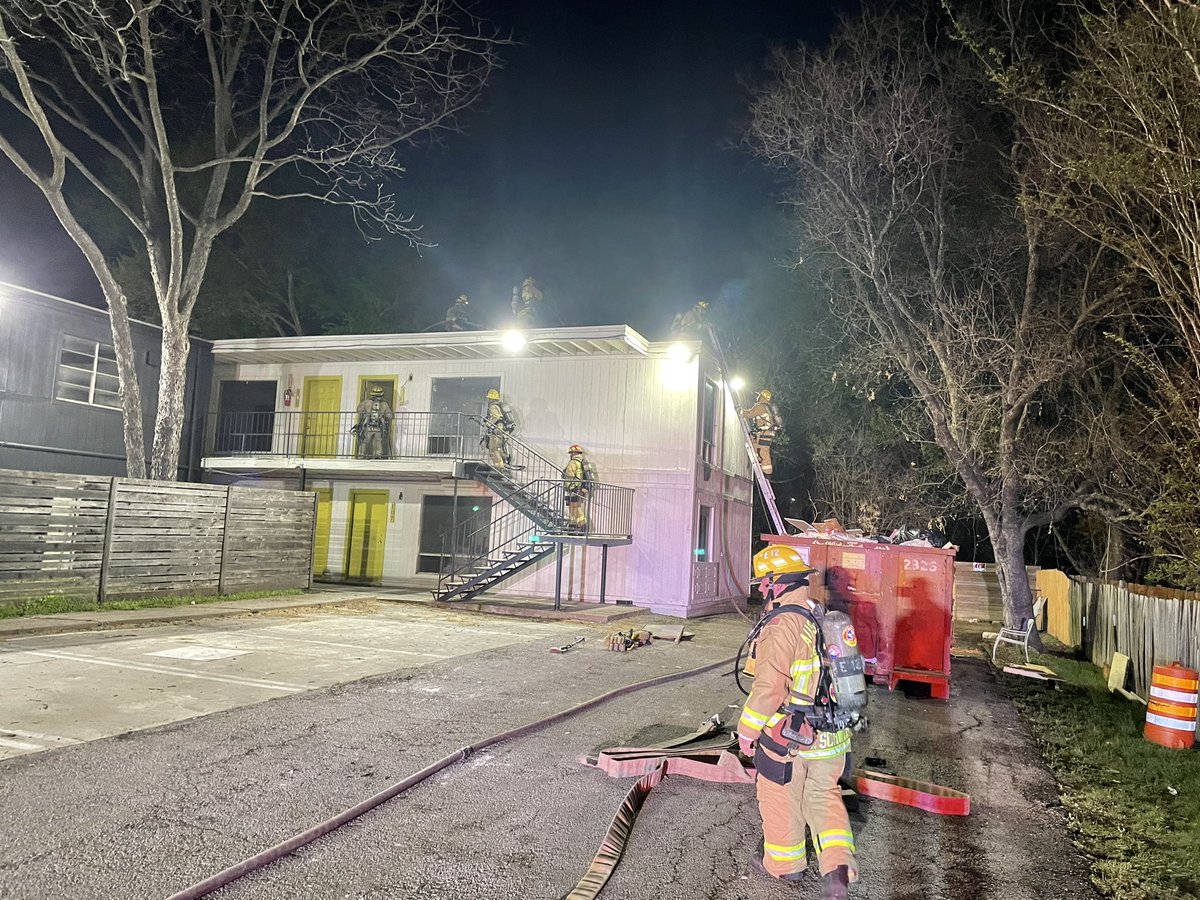 Structure Fire at 1206 E 52nd - Embers from a trash fire ignited roofing material on a vacant apartment building. No injuries