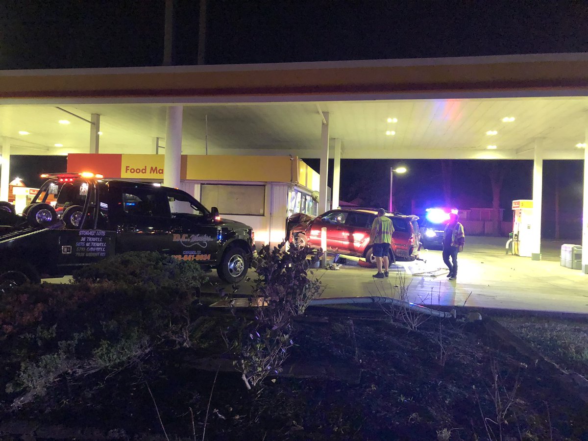 Houston Police:Central officers are working a vehicle vs. building crash 2900 North Freeway. No injuries reported