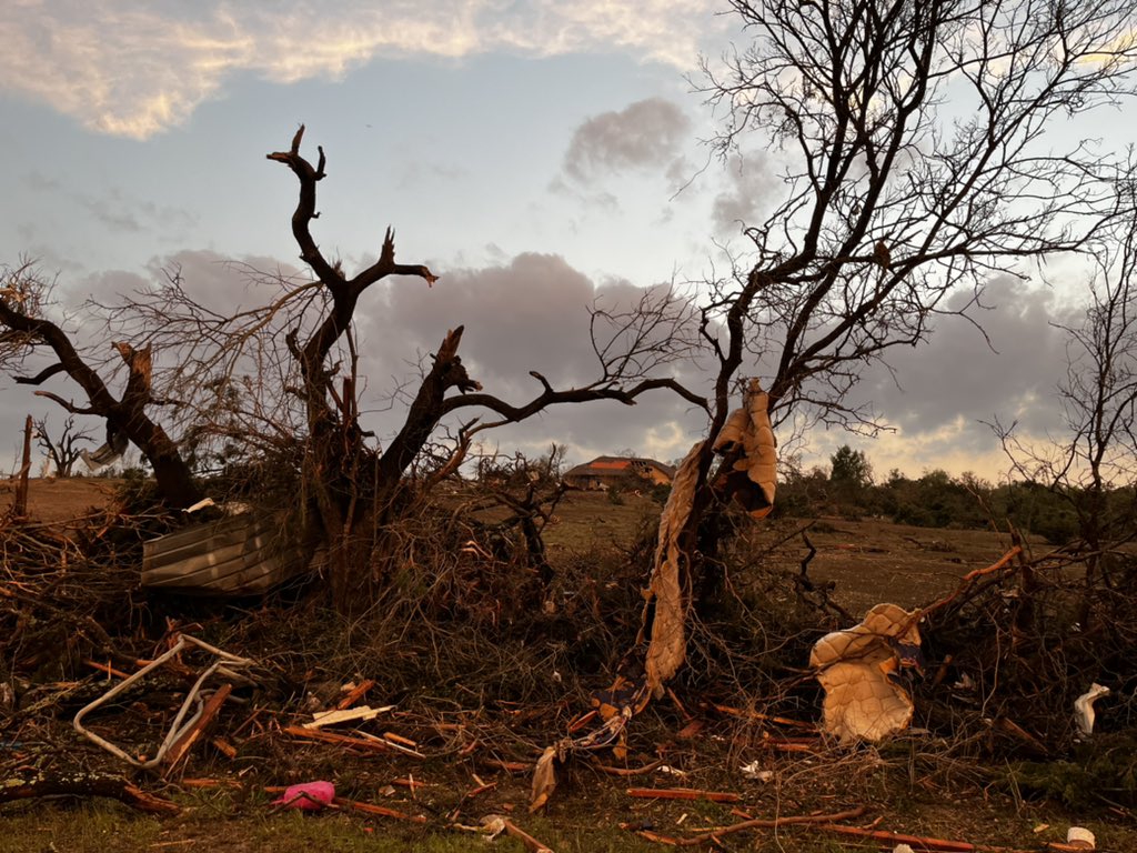 Storm damage at FM 2483 and Cedar Valley Road 