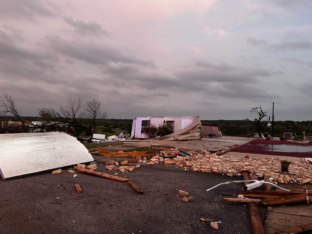 Storm damage at FM 2483 and Cedar Valley Road 