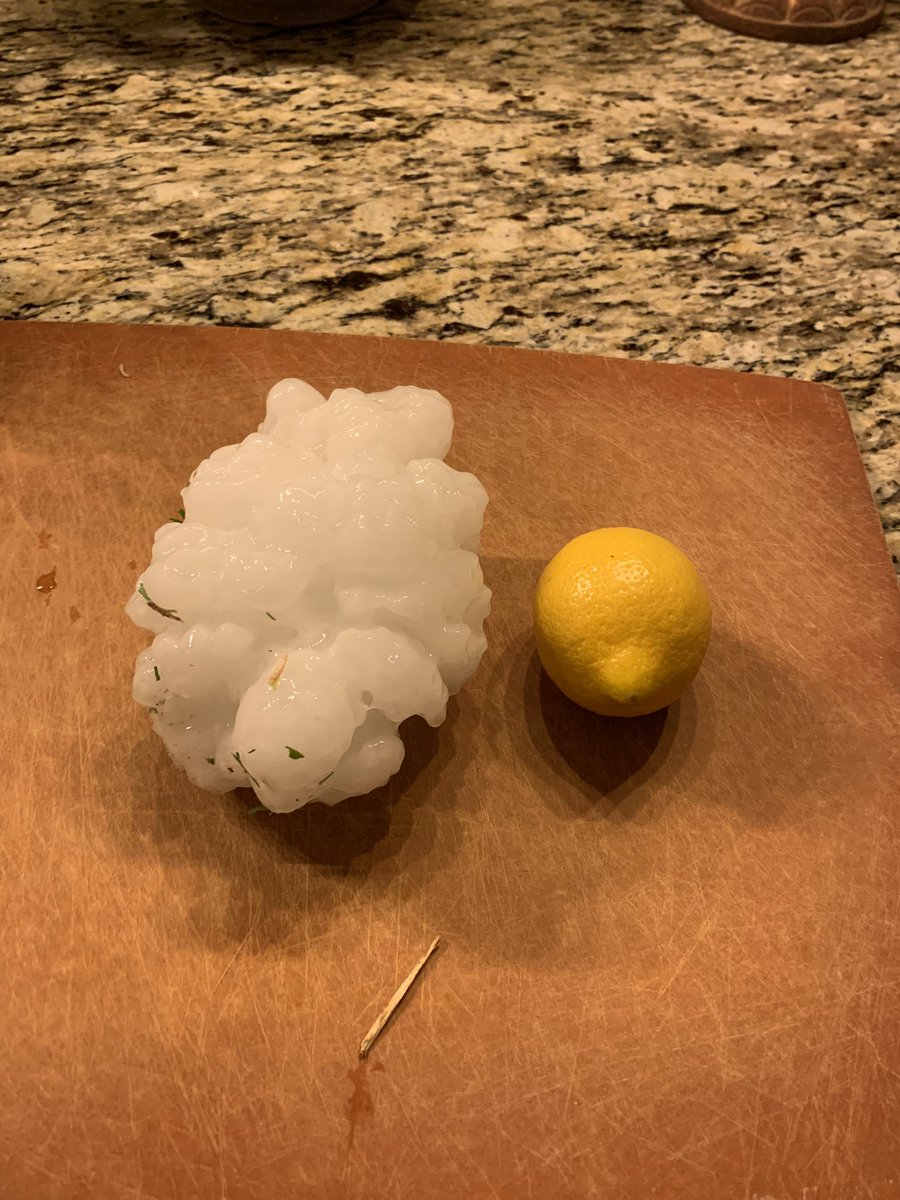 This massive hailstone that fell in Texas this afternoon.   Salado, TX