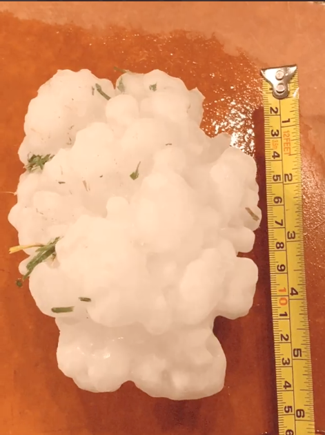 This massive hailstone that fell in Texas this afternoon.   Salado, TX