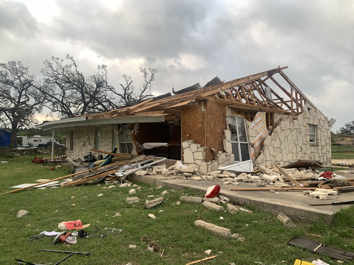 This home is still standing in Bell County but others were not as a fortunate, yesterday's tornado wiped out part of this neighborhood entirely near FM 2843 and Chippen Ranch