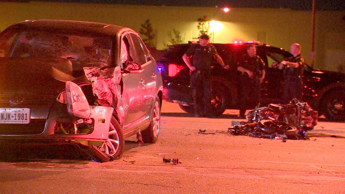 An accident involving a motorcycle and a sedan at the intersection of St. Francis and S. Buckner has lanes shut down in both directions.  Traffic investigators are on the scene.  The cyclist was transported to a local hospital