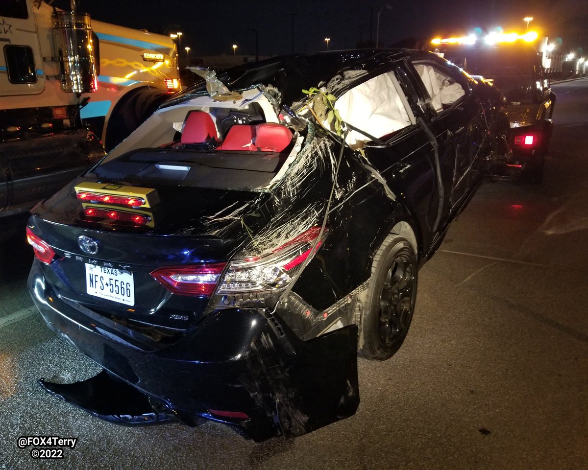 A car plunges off the Houston Street Viaduct. As it falls the car takes down the catenary, the power lines that run DART trains. DART officials say it could take days to repair the damage.