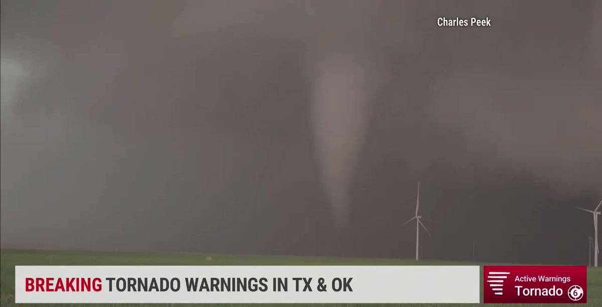 This video of a tornado in Texas that @CharlesPeekWX   As tornado warnings roll in, we could see several of these in the coming hours. Take all alerts seriously and have a designated safe place