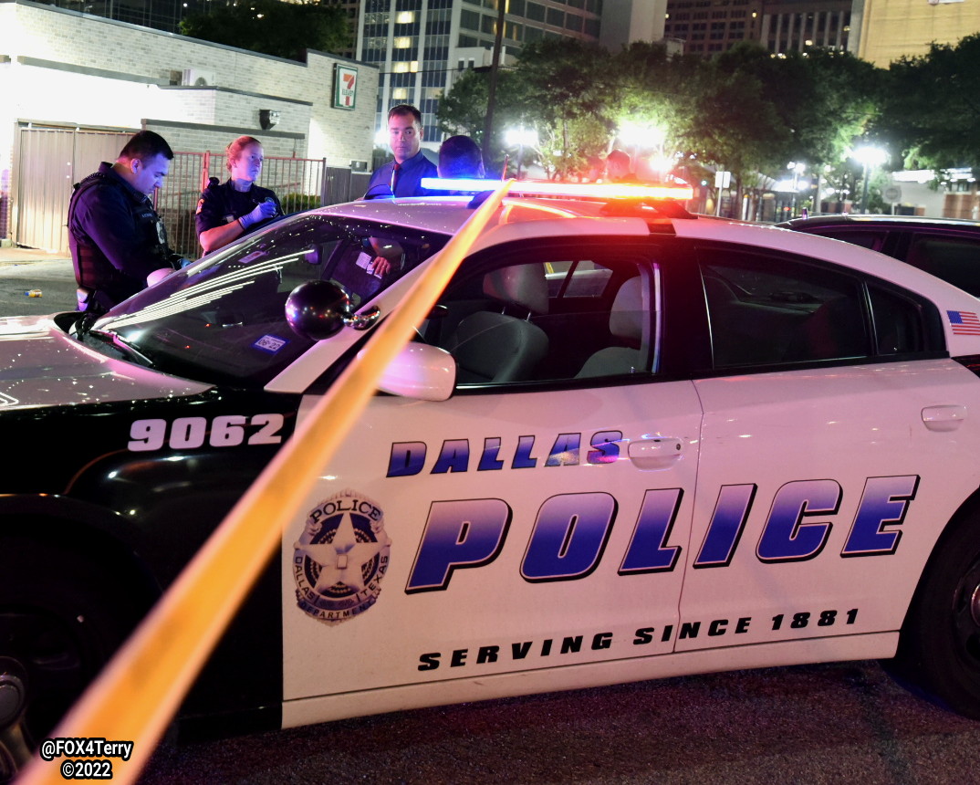 Shots fired in Downtown Dallas leaves a man wounded and high-rise struck by gunfire. Dallas police are searching for the shooter.