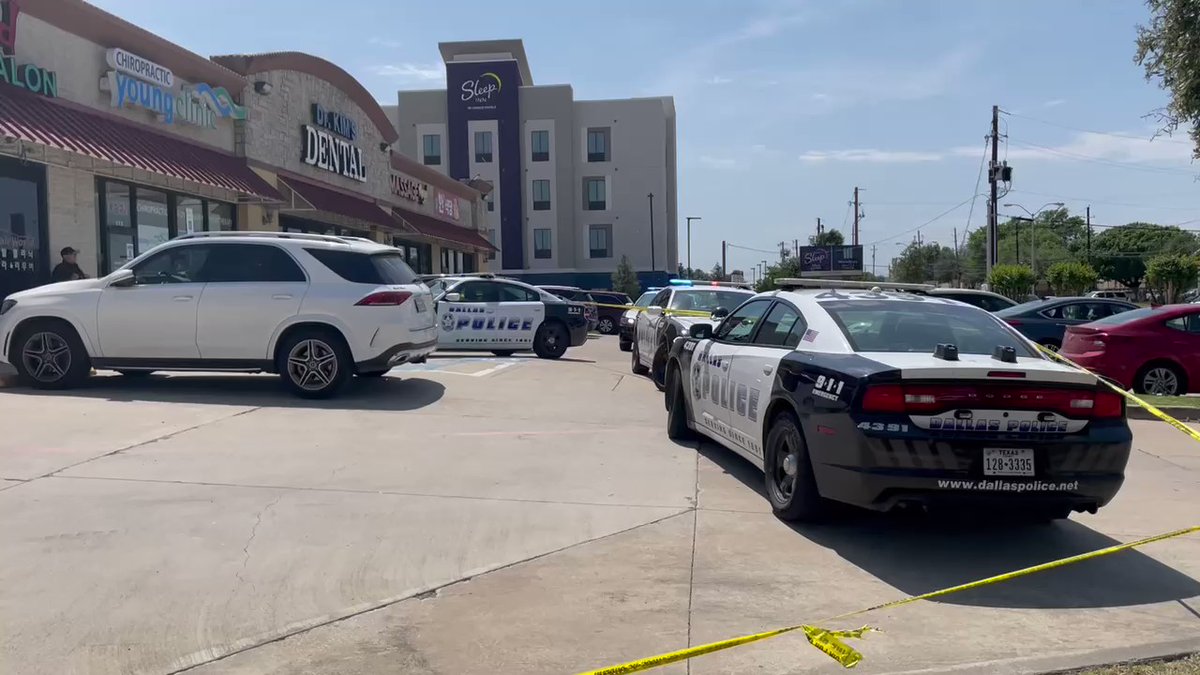 Three bullet casings by the front door of this business. Asian-owned. DPD officers standing by door—answering a few questions from visibly worried people showing up