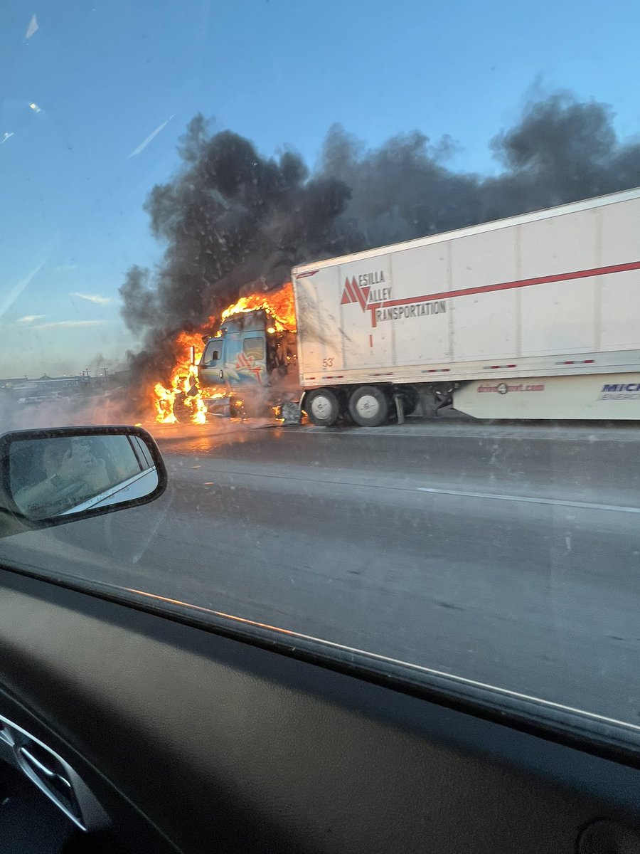 New photos show a semi-truck that caught on fire on I-10 west near Thorn Avenue in El Paso Wednesday night. Fire crews are checking for hotspots, according to an El Paso Fire Department spokesperson. 