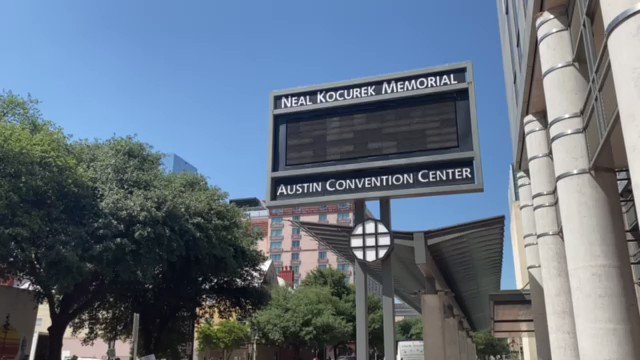 Protestors marched through downtown to the Convention Center to rally outside of former President Trump's event  