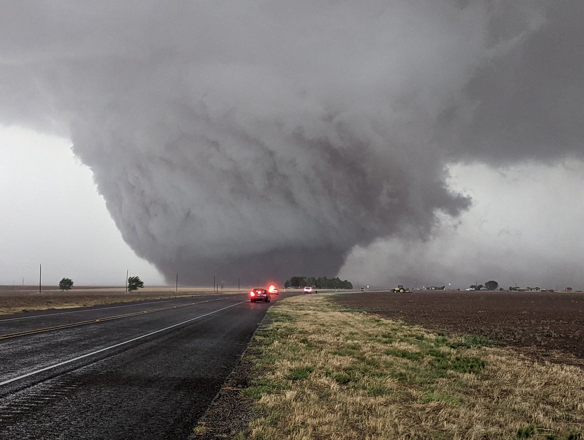 Large tornado earlier near Enochs, TX