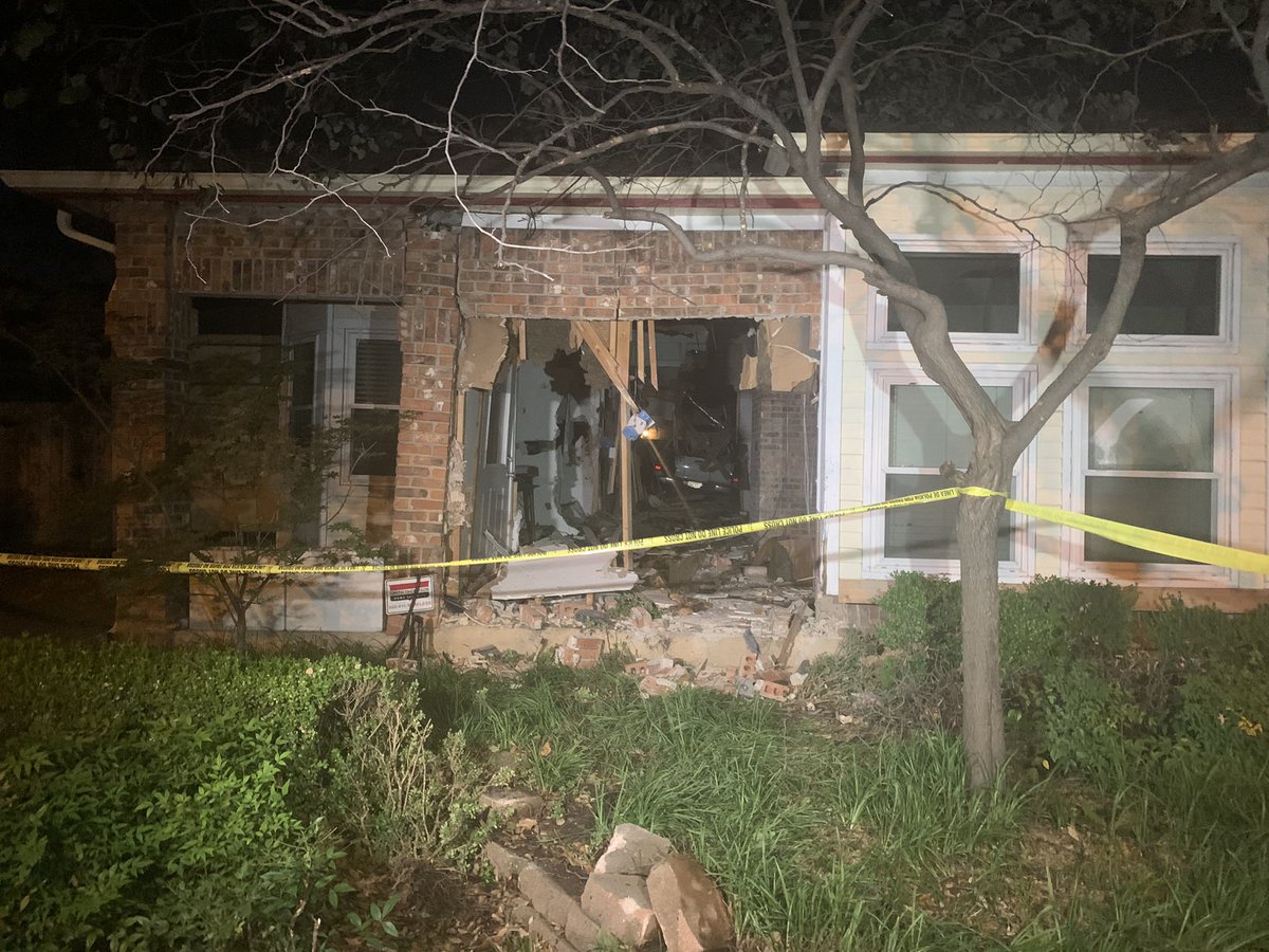 A Dallas man and his dog narrowly escaped injury after a truck hits his home and comes to a stop in the rear of the residence. The tenant said he was watching TV in a back bedroom when the crash happened