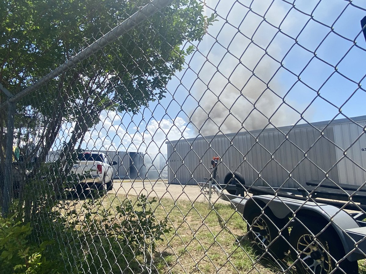 Multiple agencies have been fighting this fire at Hudson Bend Boat & Campers Storage.  At least six storage units caught fire.  From what we see, the fire is nearly out.  