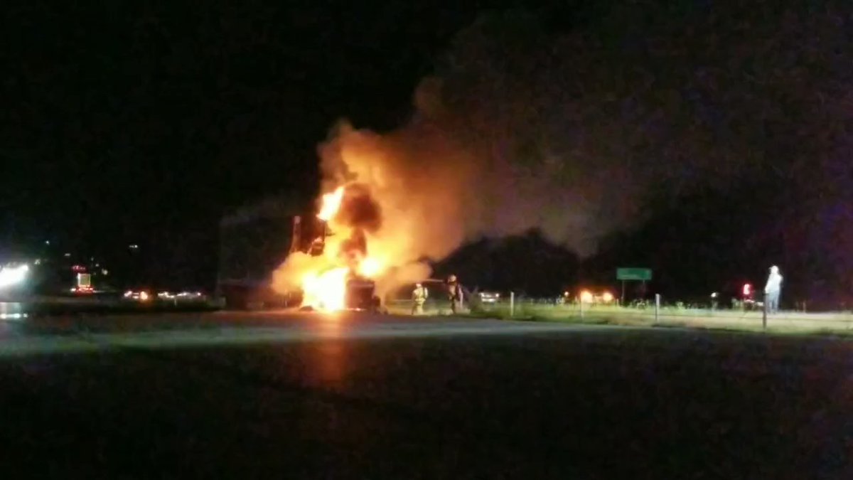 DFWtraffic All WB I-20 at the Kaufman County / Dallas County line closed as Mesquite firefighters battle an 18 wheeler fire.