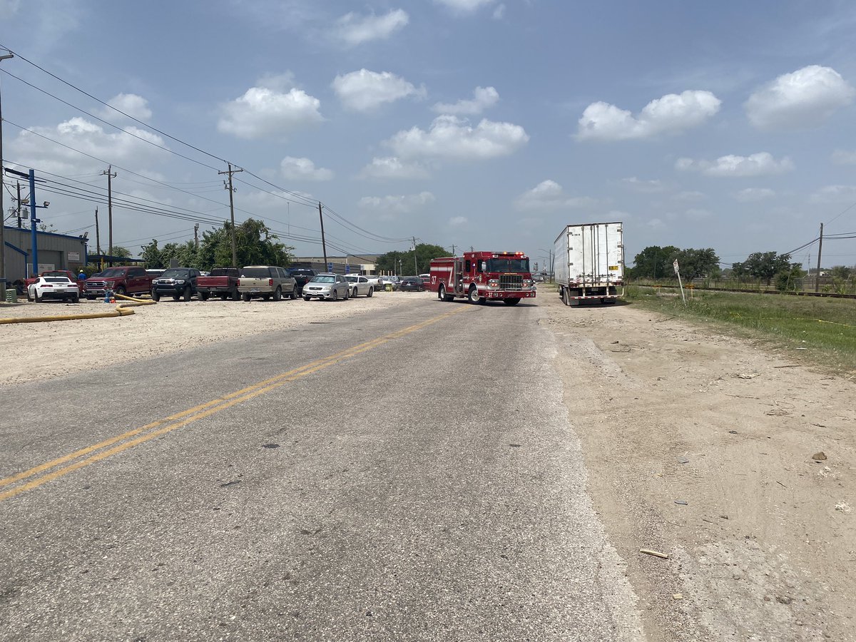 Fire at what appears to be a receiving company off Holmes Road near 288 and 610, south of NRG. Metals may be included in pile of trash. Parts of Holmes Rd is shutdown. 