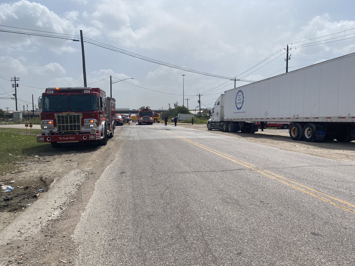 Fire at what appears to be a receiving company off Holmes Road near 288 and 610, south of NRG. Metals may be included in pile of trash. Parts of Holmes Rd is shutdown. 