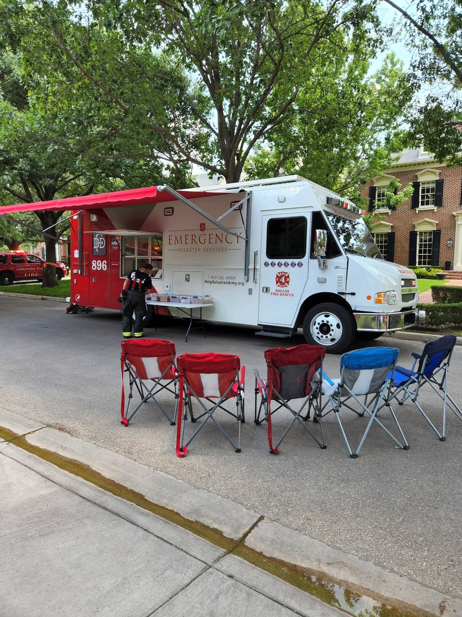 Crews continue to work the house fire in the 3800 block of Colgate. The DFR Salvation Army Emergency Disaster Services truck is also on scene providing water, snacks and chairs for first responders