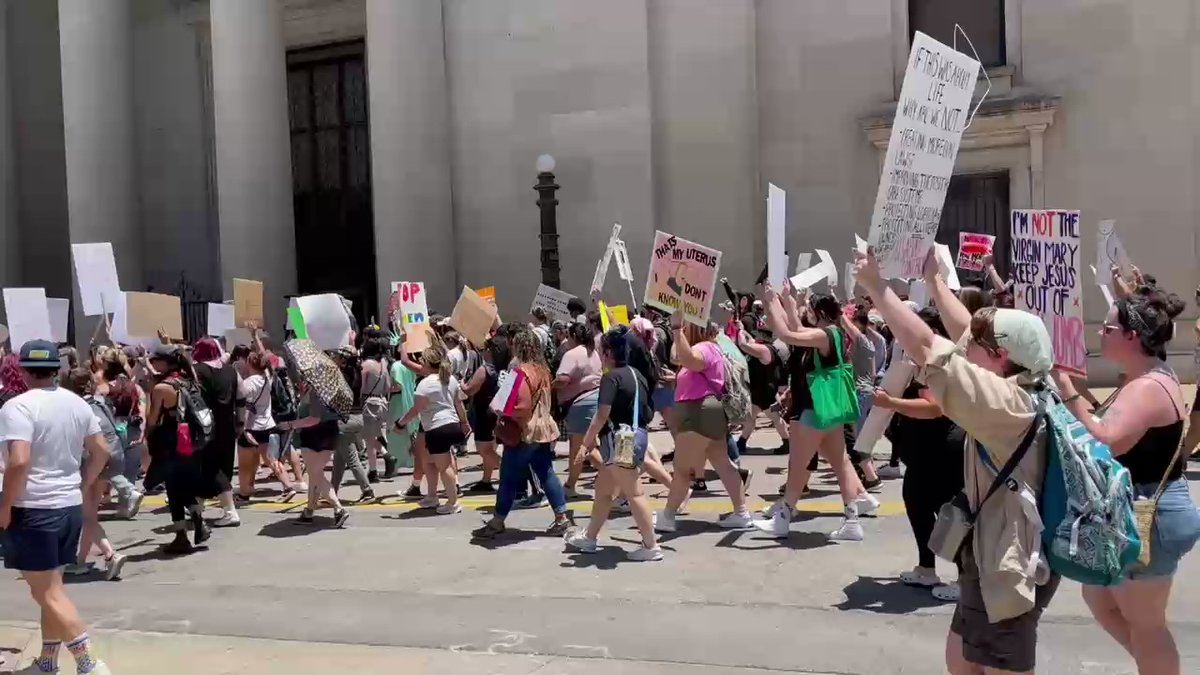 Abortion Rights protesters are marching through downtown Dallas