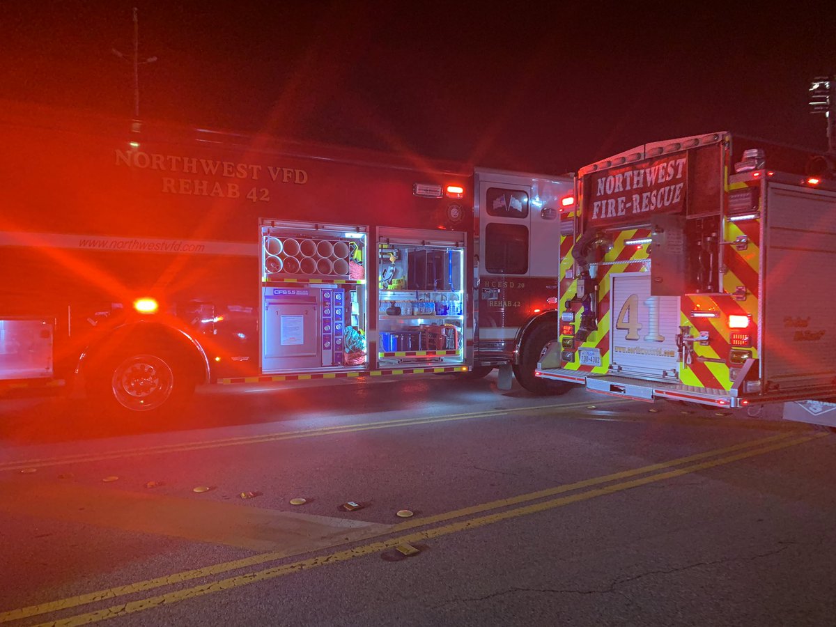 HCFMO Investigators are on scene of a commercial fire in the 12900 block of Veterans Memorial. @NW_VFD received the call at 11:13 p.m. Little York VFD and Champion FD also responded. 1 firefighter was transported for minor injuries. The origin and cause is under investigation