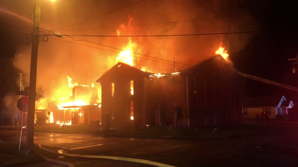 Fire burning Central City Baptist Church in Beaumont on Franklin