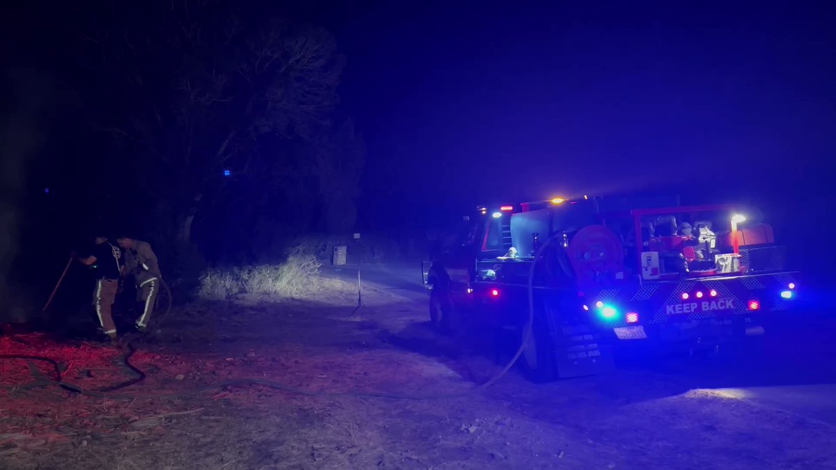 A live look at the Wimberley Fire Department putting out big hot spots near the Hermosa Fire.