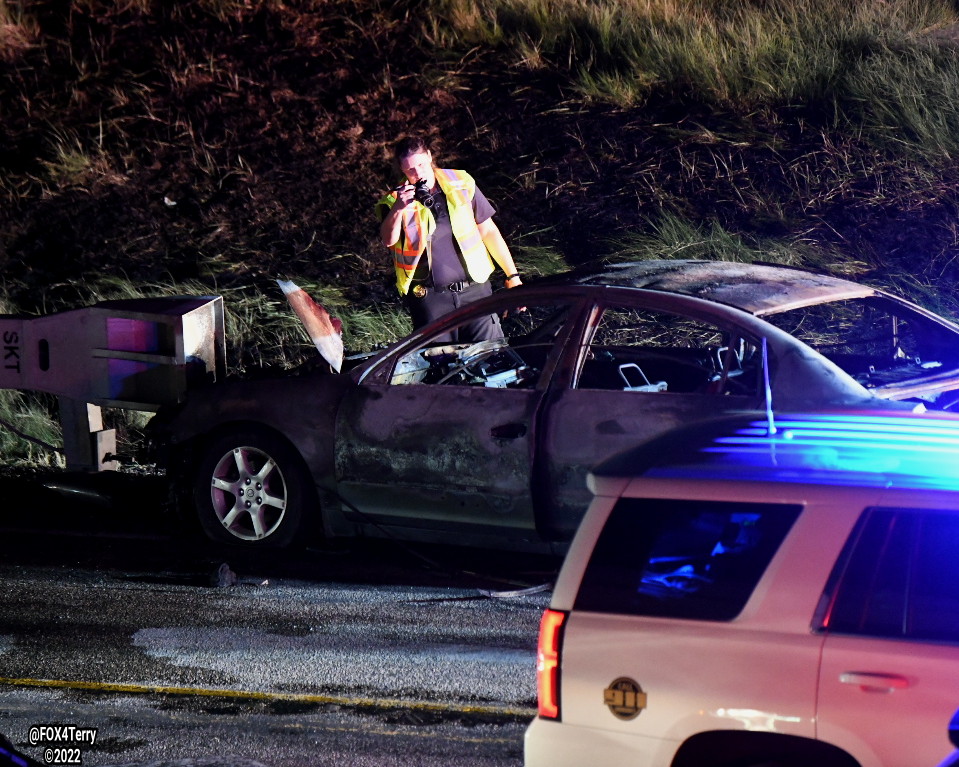 A man and woman critically burned when a car they were riding in erupted into flames. This at I-20 & FM 741 near the Kaufman Co town of Forney