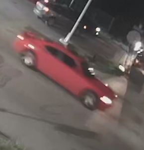 Houston Police:: Surveillance photos of the wanted suspect vehicle, a red Dodge Charger with a sunroof.   