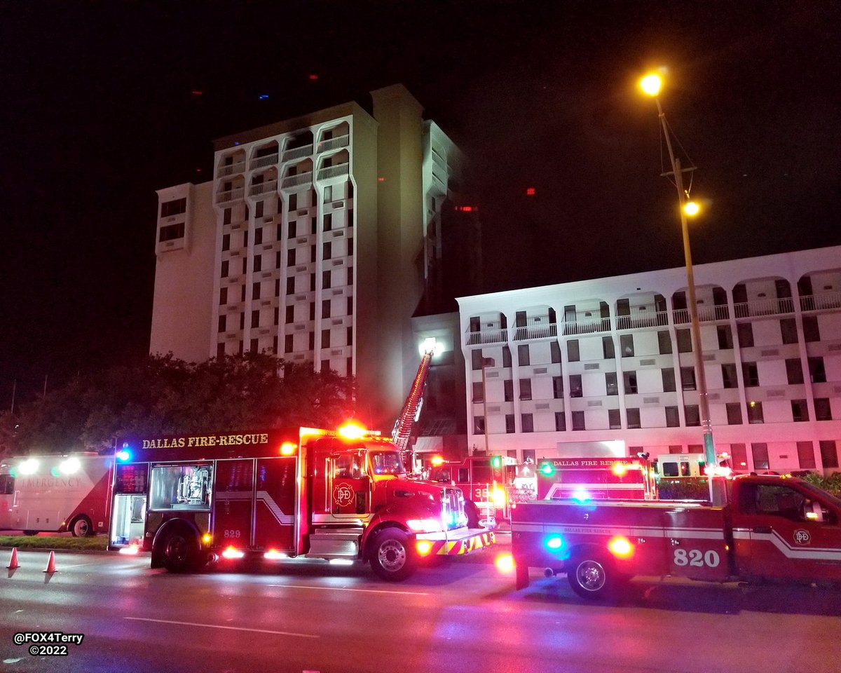 For the second time in 5 hours Dallas firefighters are on scene of a multi-alarm blaze at a vacant high rise hotel. This at W Mockingbird Ln and N Stemmons Frwy. 