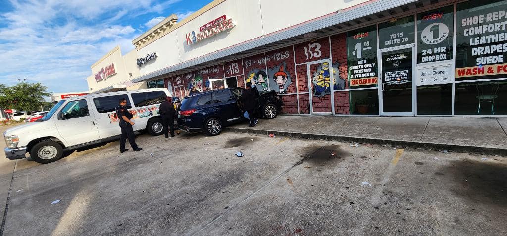 VEHICLE VS BUILDING  Constables are working a major vehicle crash in the 7800 block of FM 1960 and Lee Road, where a driver lost control and struck a daycare building.  No injuries reported.