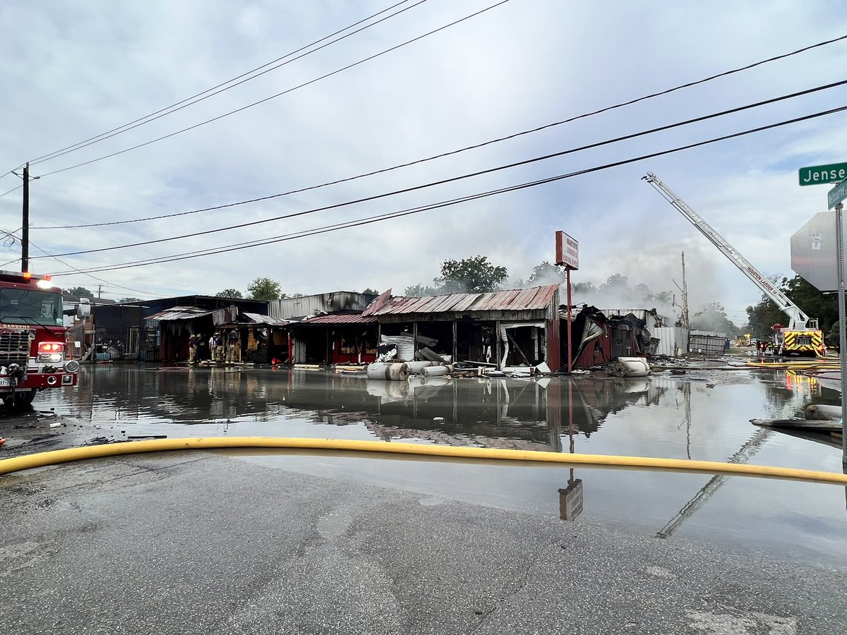 Crews are currently still working on scene at the 6200 block of Jensen Dr. There are no reports of air quality concerns for the surrounding area. Please continue to avoid the area due to emergency traffic