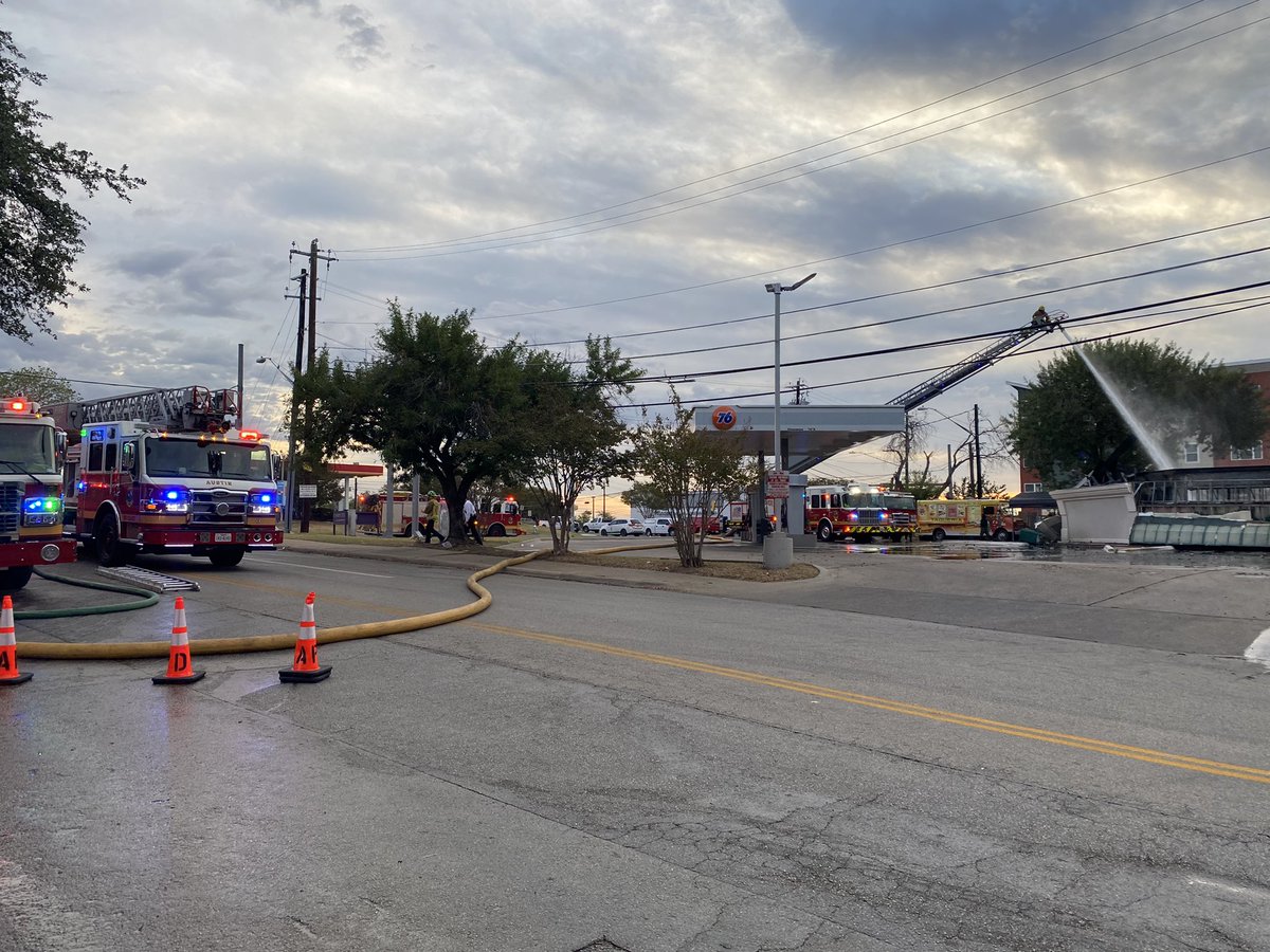 The Austin Fire Department crews continue to work on fully extinguishing a fire at a gas station convenience store in south  